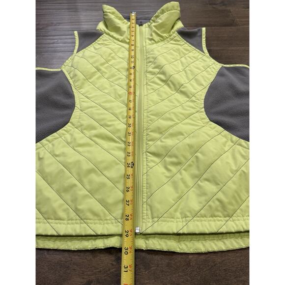 Columbia Womens Yellow Gray Quilted Fleece Fill Zip Vest Jacket Size L AL1007 - Picture 9 of 10